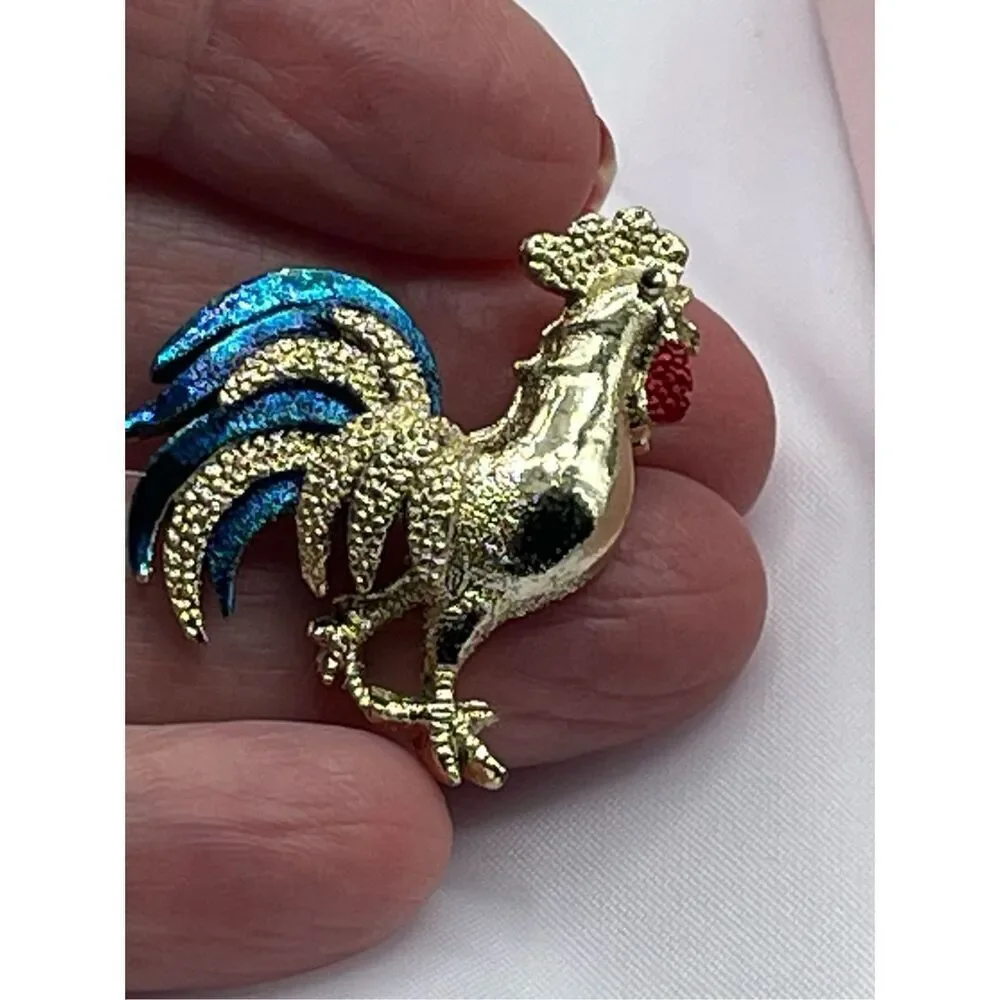 Vintage Gerry’s colorful rooster brooch